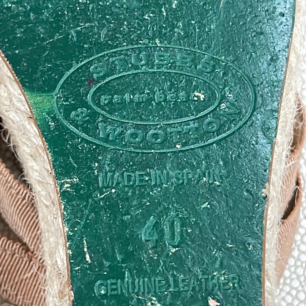 Stubbs & Wootton Tan Espadrille Rope Wedge Sandals - Picture 10 of 10